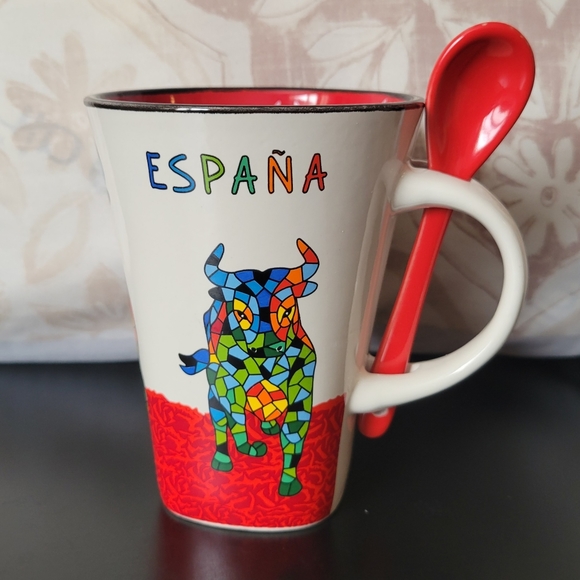Ole Mosaic España Bull Mug with Spoon - Picture 9 of 9